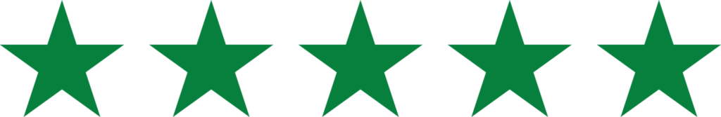 Five green stars representing Rutland Sheds' 5-star Google customer reviews rating
