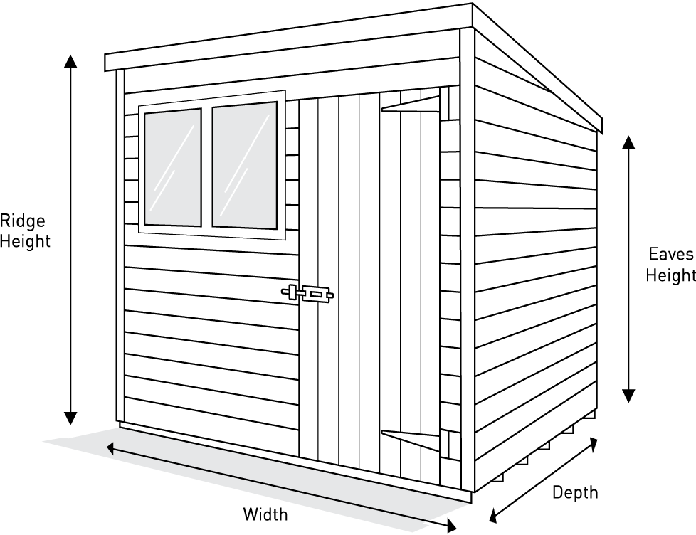 Pent Shed Dimensions Diagram
