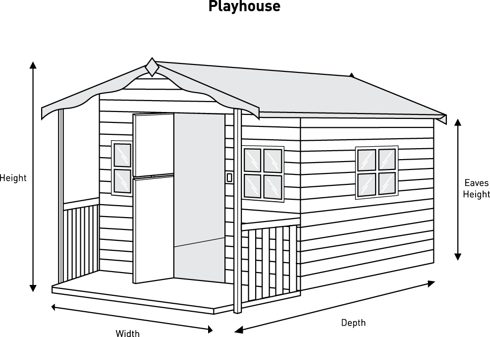 Standard Playhouse Dimensions Diagram